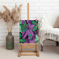 Plumeria Polynesian Pattern Canvas Wall Art Unique Fantasy Purple Green LT01 - Polynesian Pride