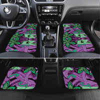 Plumeria Polynesian Pattern Car Mats Unique Fantasy Purple Green LT01 Set 4pcs Purple - Polynesian Pride