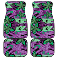 Plumeria Polynesian Pattern Car Mats Unique Fantasy Purple Green LT01 - Polynesian Pride