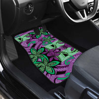 Plumeria Polynesian Pattern Car Mats Unique Fantasy Purple Green LT01 - Polynesian Pride