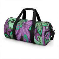 Plumeria Polynesian Pattern Duffle Bag Unique Fantasy Purple Green LT01 - Polynesian Pride