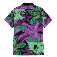 Plumeria Polynesian Pattern Family Matching Mermaid Dress and Hawaiian Shirt Unique Fantasy Purple Green