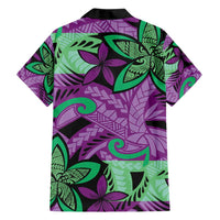 Plumeria Polynesian Pattern Family Matching Summer Maxi Dress and Hawaiian Shirt Unique Fantasy Purple Green