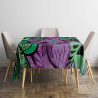 Plumeria Polynesian Pattern Tablecloth Unique Fantasy Purple Green LT01 - Polynesian Pride