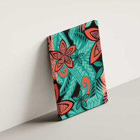Plumeria Polynesian Pattern Canvas Wall Art Unique Fantasy Teal Orange LT01 - Polynesian Pride