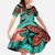 Plumeria Polynesian Pattern Family Matching Off Shoulder Maxi Dress and Hawaiian Shirt Unique Fantasy Teal Orange