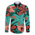 Plumeria Polynesian Pattern Family Matching Off Shoulder Maxi Dress and Hawaiian Shirt Unique Fantasy Teal Orange