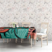 Plumeria Polynesian Pattern Tablecloth Unique Fantasy Teal Orange LT01 - Polynesian Pride
