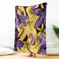 Plumeria Polynesian Pattern Blanket Unique Fantasy Yellow Purple LT01 - Polynesian Pride