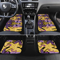 Plumeria Polynesian Pattern Car Mats Unique Fantasy Yellow Purple LT01 Set 4pcs Yellow - Polynesian Pride