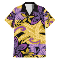 Plumeria Polynesian Pattern Family Matching Mermaid Dress and Hawaiian Shirt Unique Fantasy Yellow Purple