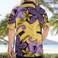 Plumeria Polynesian Pattern Hawaiian Shirt Unique Fantasy Yellow Purple LT01 - Polynesian Pride