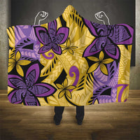 Plumeria Polynesian Pattern Hooded Blanket Unique Fantasy Yellow Purple LT01 - Polynesian Pride