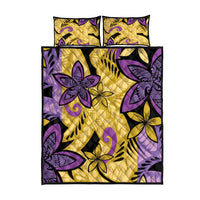 Plumeria Polynesian Pattern Quilt Bed Set Unique Fantasy Yellow Purple LT01 - Polynesian Pride