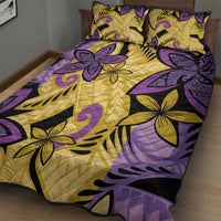 Plumeria Polynesian Pattern Quilt Bed Set Unique Fantasy Yellow Purple LT01 - Polynesian Pride
