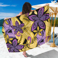 Plumeria Polynesian Pattern Sarong Unique Fantasy Yellow Purple