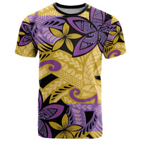Plumeria Polynesian Pattern T Shirt Unique Fantasy Yellow Purple