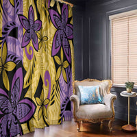 Plumeria Polynesian Pattern Window Curtain Unique Fantasy Yellow Purple LT01 - Polynesian Pride
