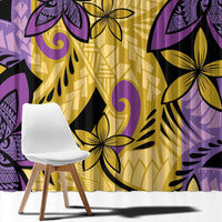 Plumeria Polynesian Pattern Window Curtain Unique Fantasy Yellow Purple LT01 - Polynesian Pride