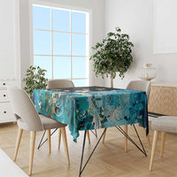 Blue Grunge Polynesian Pattern Tablecloth Plumeria Floral LT01 - Polynesian Pride
