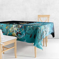 Blue Grunge Polynesian Pattern Tablecloth Plumeria Floral LT01 - Polynesian Pride