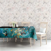 Blue Grunge Polynesian Pattern Tablecloth Plumeria Floral LT01 - Polynesian Pride