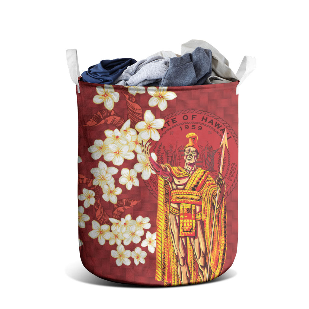 Hawaii King Kamehameha Laundry Basket Plumeria Lauhala Pattern LT01 - Polynesian Pride