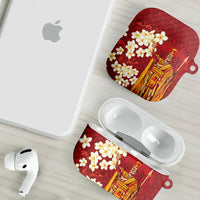 Hawaii King Kamehameha AirPods Case Plumeria Lauhala Pattern LT01 - Polynesian Pride