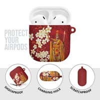 Hawaii King Kamehameha AirPods Case Plumeria Lauhala Pattern LT01 - Polynesian Pride