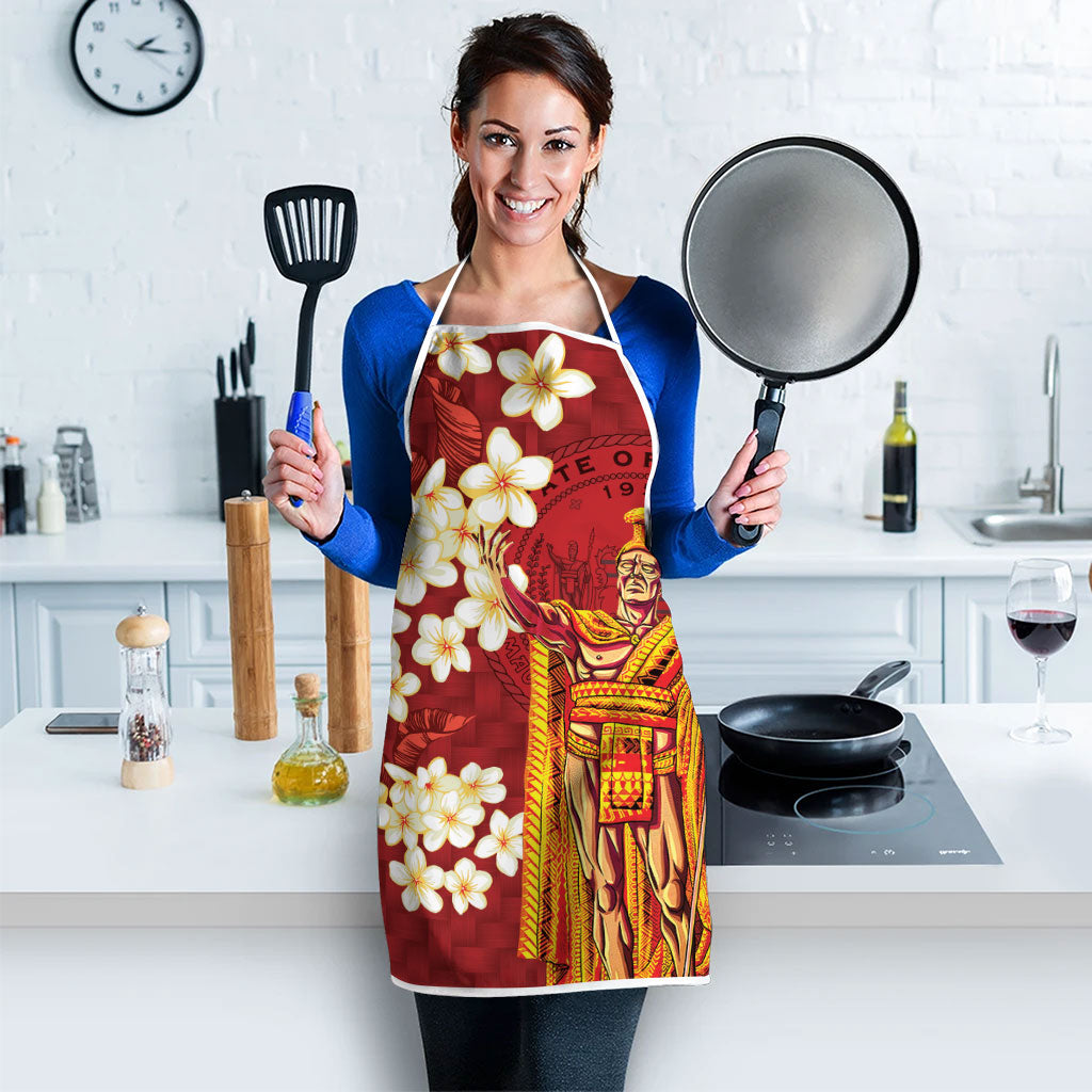 Hawaii King Kamehameha Apron Plumeria Lauhala Pattern