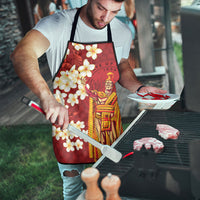 Hawaii King Kamehameha Apron Plumeria Lauhala Pattern