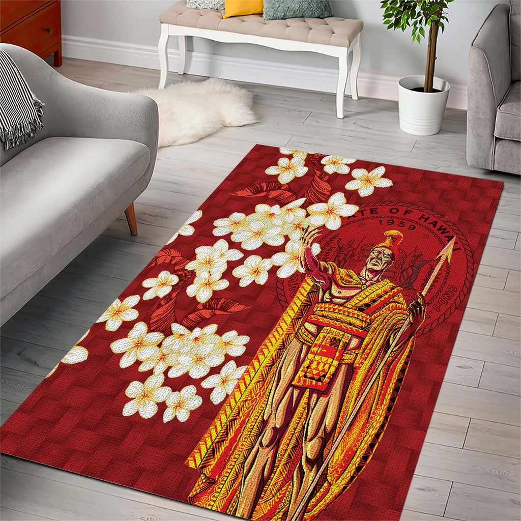 Hawaii King Kamehameha Area Rug Plumeria Lauhala Pattern LT01 - Polynesian Pride