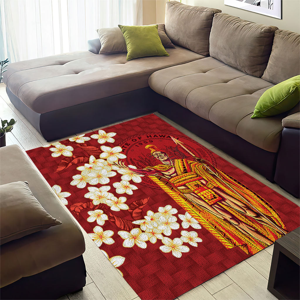 Hawaii King Kamehameha Area Rug Plumeria Lauhala Pattern LT01 - Polynesian Pride