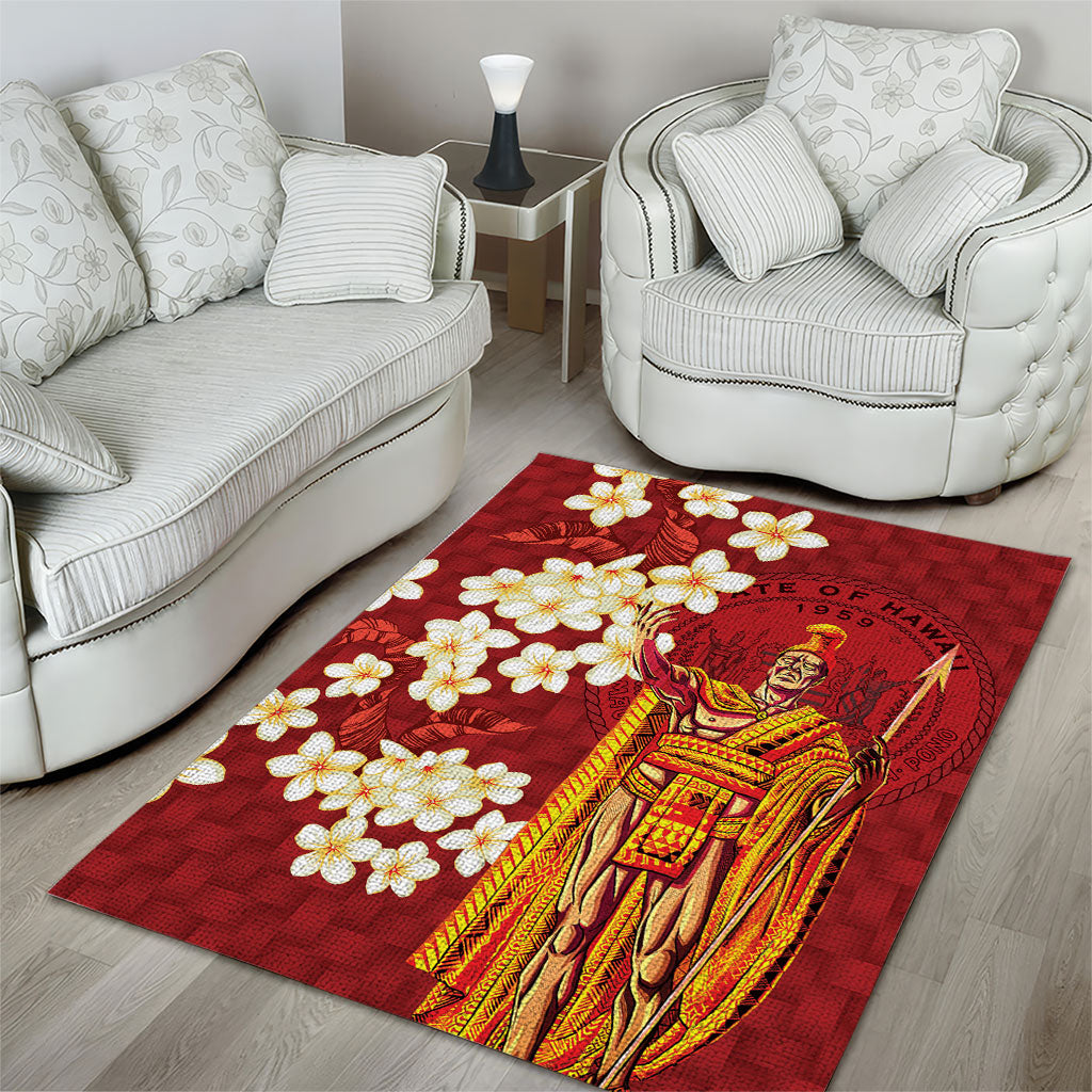 Hawaii King Kamehameha Area Rug Plumeria Lauhala Pattern LT01 - Polynesian Pride