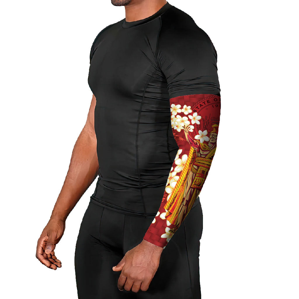 Hawaii King Kamehameha Arm Sleeves Plumeria Lauhala Pattern LT01 - Polynesian Pride