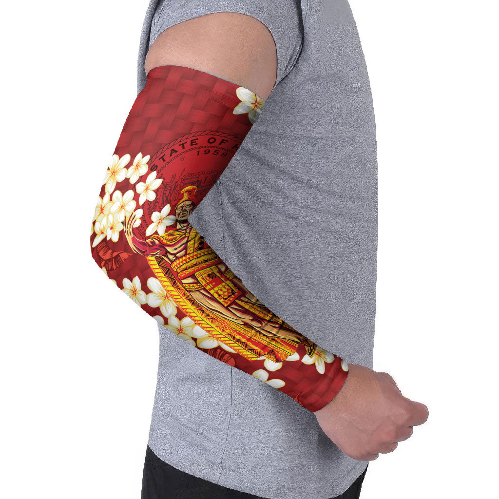 Hawaii King Kamehameha Arm Sleeves Plumeria Lauhala Pattern LT01 - Polynesian Pride