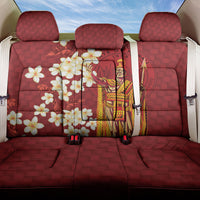 Hawaii King Kamehameha Back Car Seat Cover Plumeria Lauhala Pattern LT01 One Size Red - Polynesian Pride