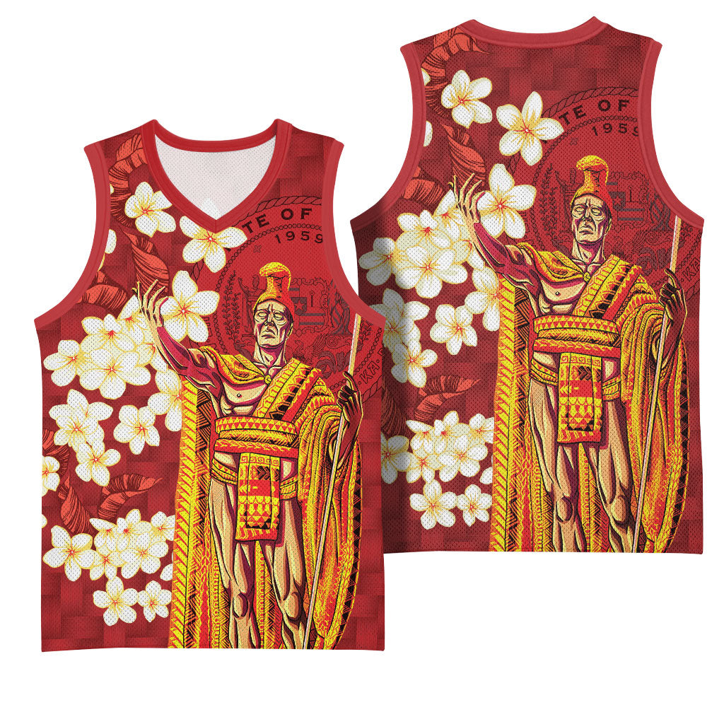 Hawaii King Kamehameha Basketball Jersey Plumeria Lauhala Pattern LT01 - Polynesian Pride