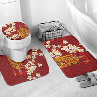 Hawaii King Kamehameha Bathroom Set Plumeria Lauhala Pattern LT01 Mat Set Only (3 pcs) One Size Red - Polynesian Pride