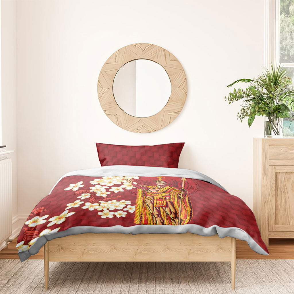 Hawaii King Kamehameha Bedding Set Plumeria Lauhala Pattern LT01 - Polynesian Pride