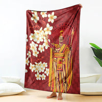 Hawaii King Kamehameha Blanket Plumeria Lauhala Pattern LT01 - Polynesian Pride