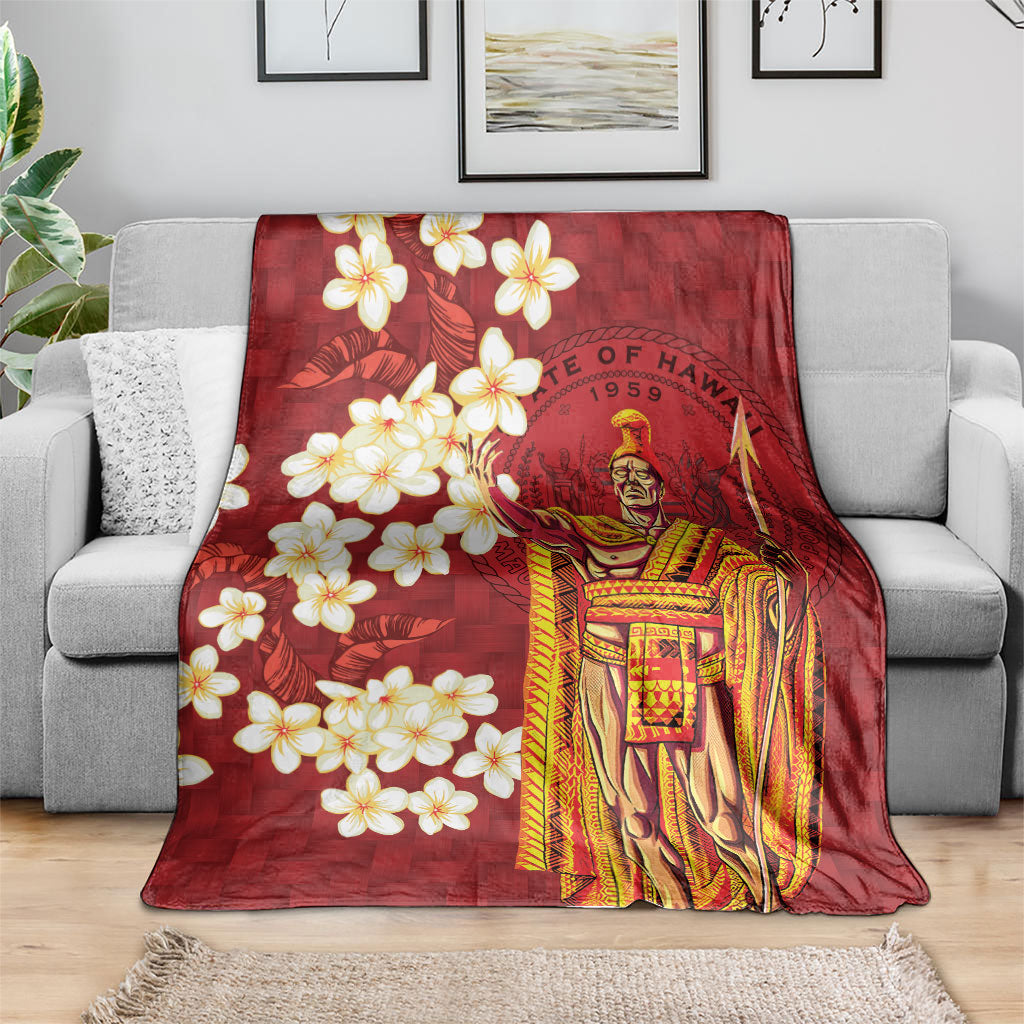 Hawaii King Kamehameha Blanket Plumeria Lauhala Pattern LT01 - Polynesian Pride