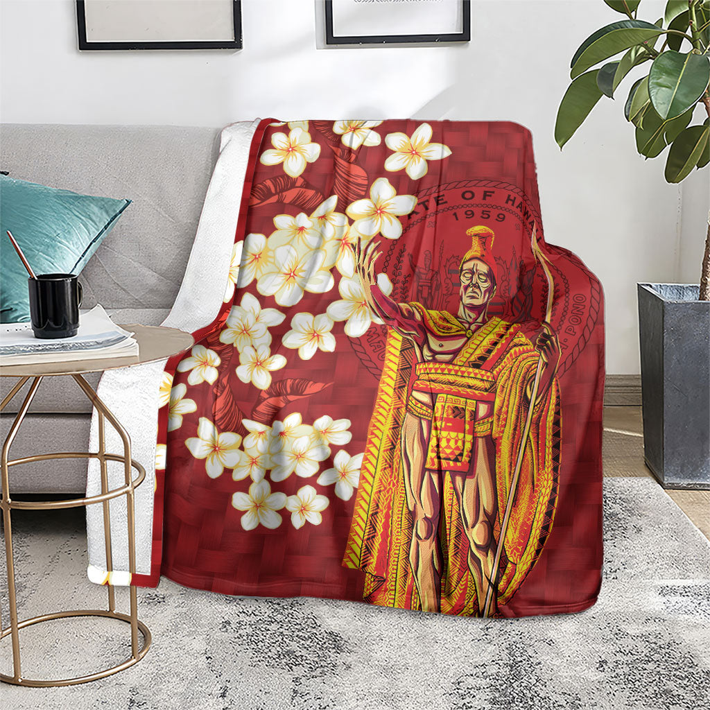 Hawaii King Kamehameha Blanket Plumeria Lauhala Pattern LT01 - Polynesian Pride