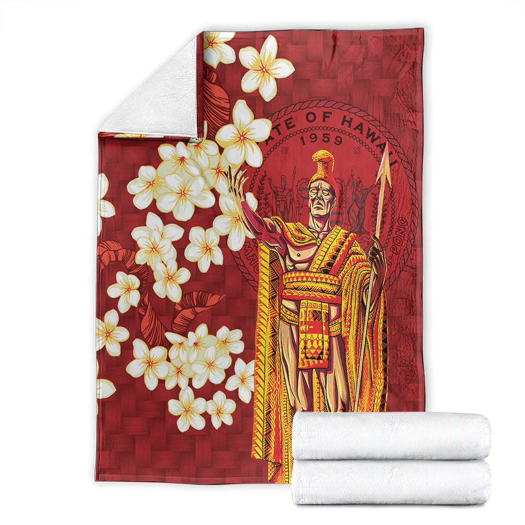 Hawaii King Kamehameha Blanket Plumeria Lauhala Pattern LT01 - Polynesian Pride