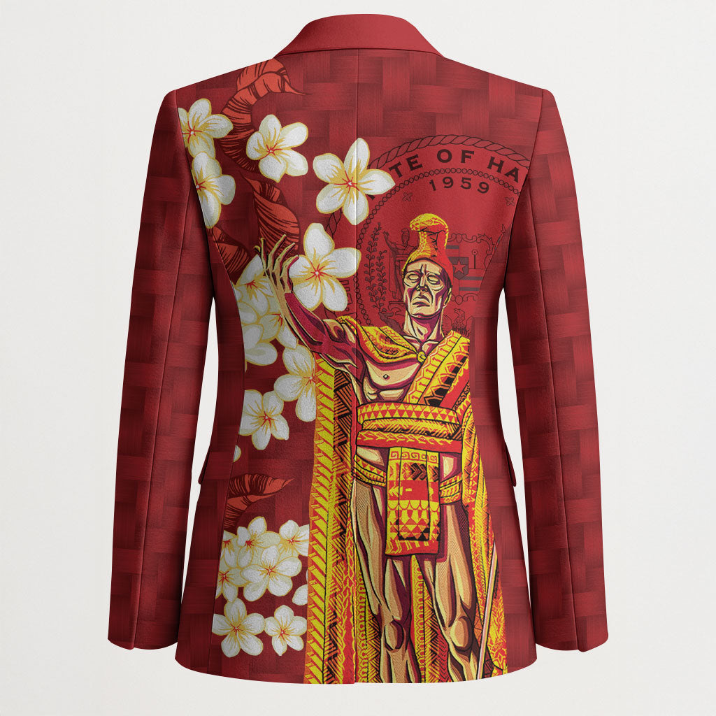Hawaii King Kamehameha Blazer Plumeria Lauhala Pattern LT01 - Polynesian Pride