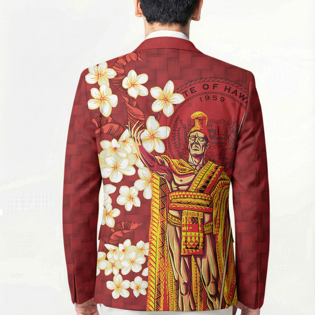 Hawaii King Kamehameha Blazer Plumeria Lauhala Pattern LT01 - Polynesian Pride