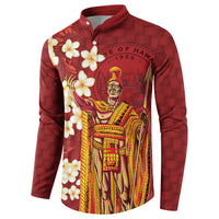 Hawaii King Kamehameha Button Sweatshirt Plumeria Lauhala Pattern LT01 - Polynesian Pride