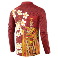 Hawaii King Kamehameha Button Sweatshirt Plumeria Lauhala Pattern LT01 - Polynesian Pride