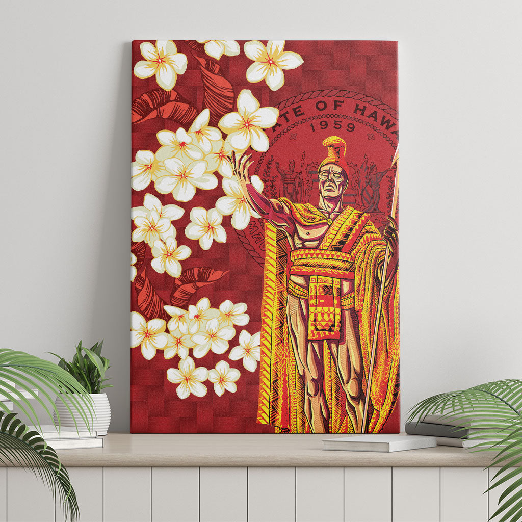 Hawaii King Kamehameha Canvas Wall Art Plumeria Lauhala Pattern LT01 - Polynesian Pride