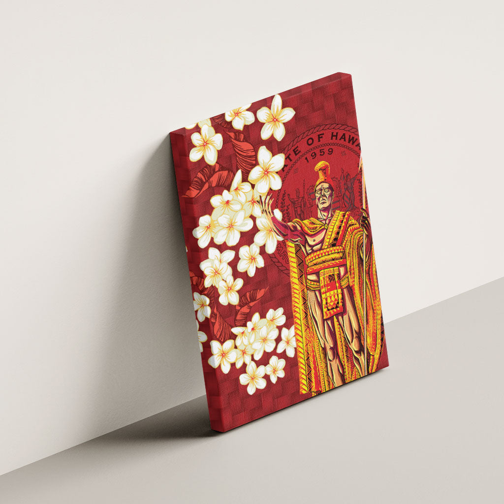 Hawaii King Kamehameha Canvas Wall Art Plumeria Lauhala Pattern LT01 - Polynesian Pride